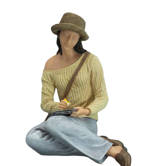 Sentada escribiendo