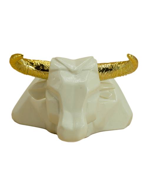 Cabeza toro P/ movil - Memory's, Blanco/Oro