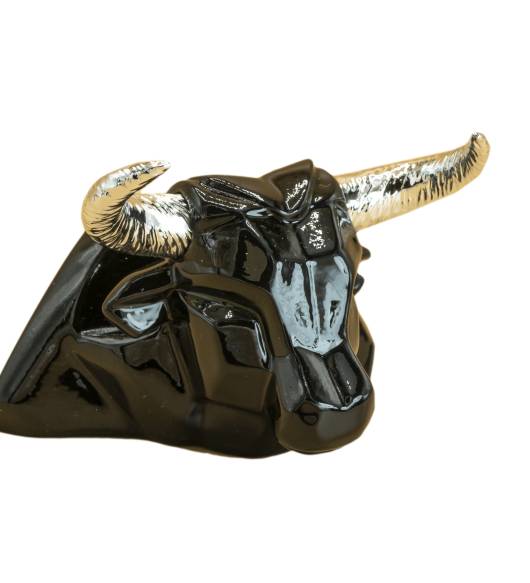 Cabeza toro P/ movil - Memory's, Negro/Plata