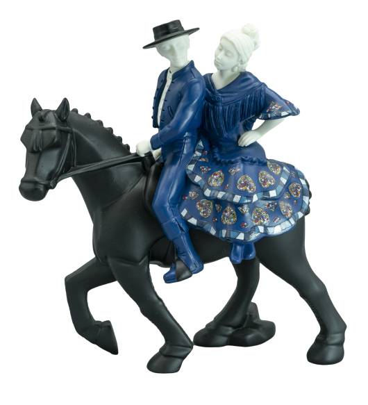 Pareja con caballo - Memory's, Azul