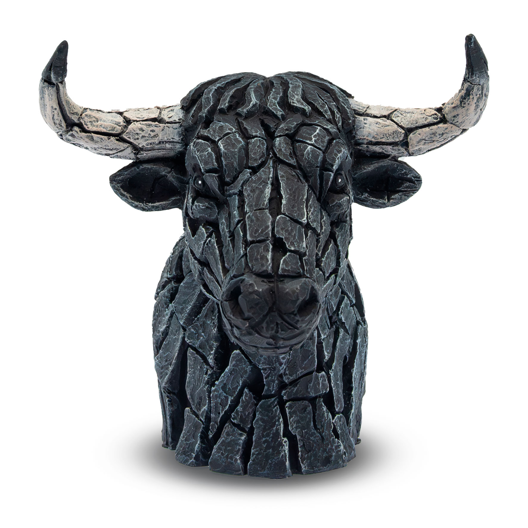 Busto cabeza toro ebony tree bark
